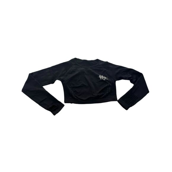 BBG Black Seamless Crop Top & Leggings Set - Size Large - Picture 2 of 7